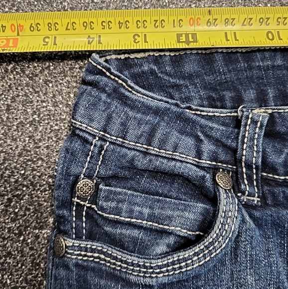Roadrunner Women's Jeans Size 6 Capris Medium Wash Denim Split Cuff - Picture 10 of 12